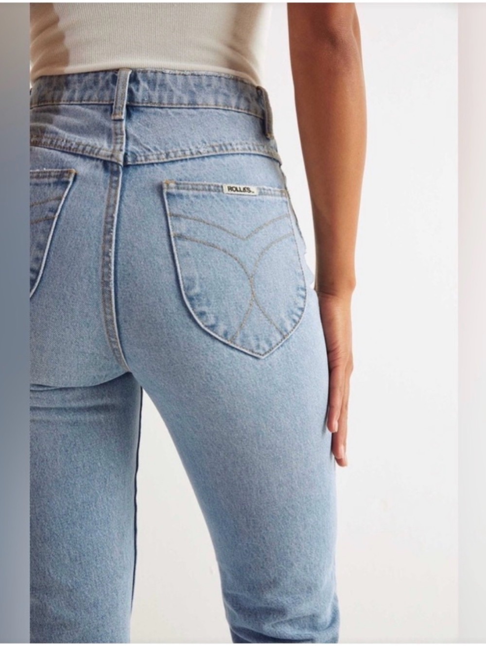 ROLLA’S Original High Rise Straight Jeans in G’day Mate Wash Cotton Size 25 - Picture 2 of 9
